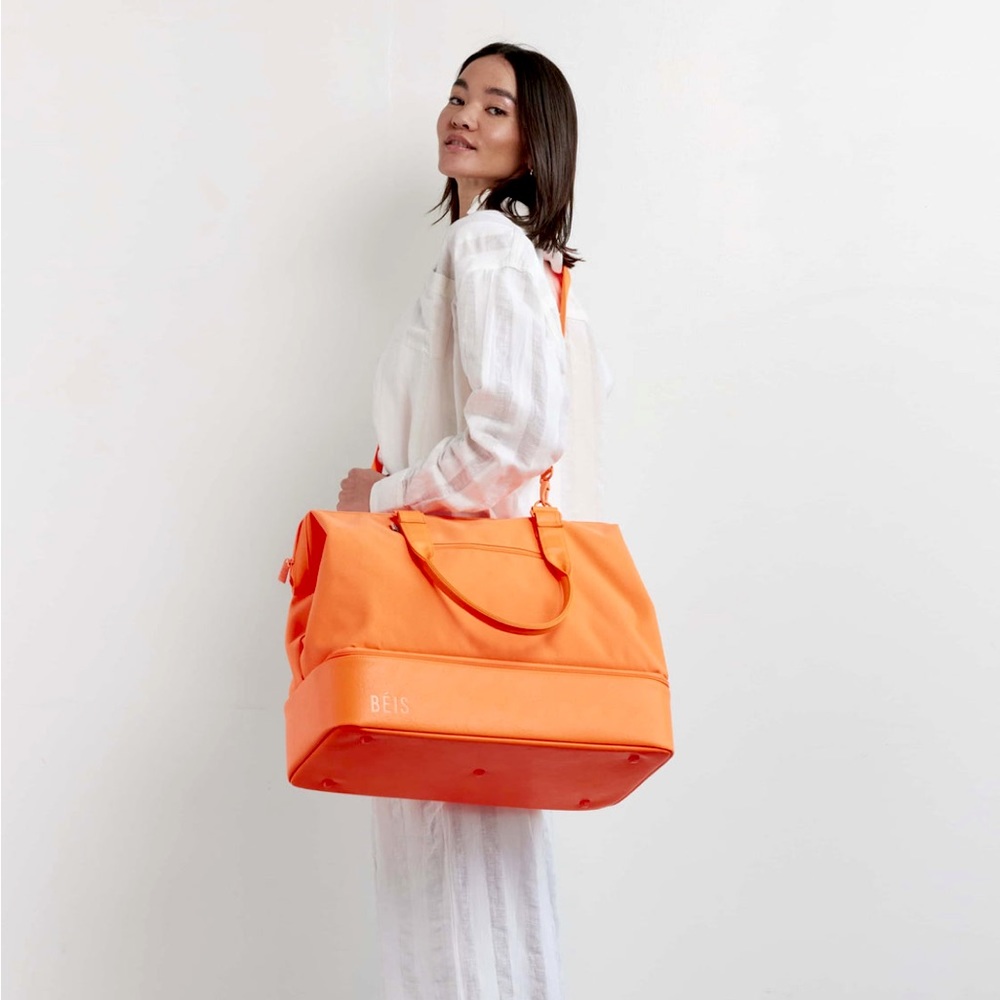 BEIS mini weekender in CREAMSICLE. Sold out online!
